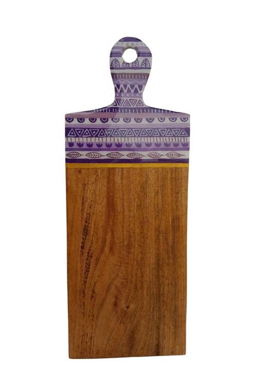 Naqashi Serving Board - Boho Stripes Lavender