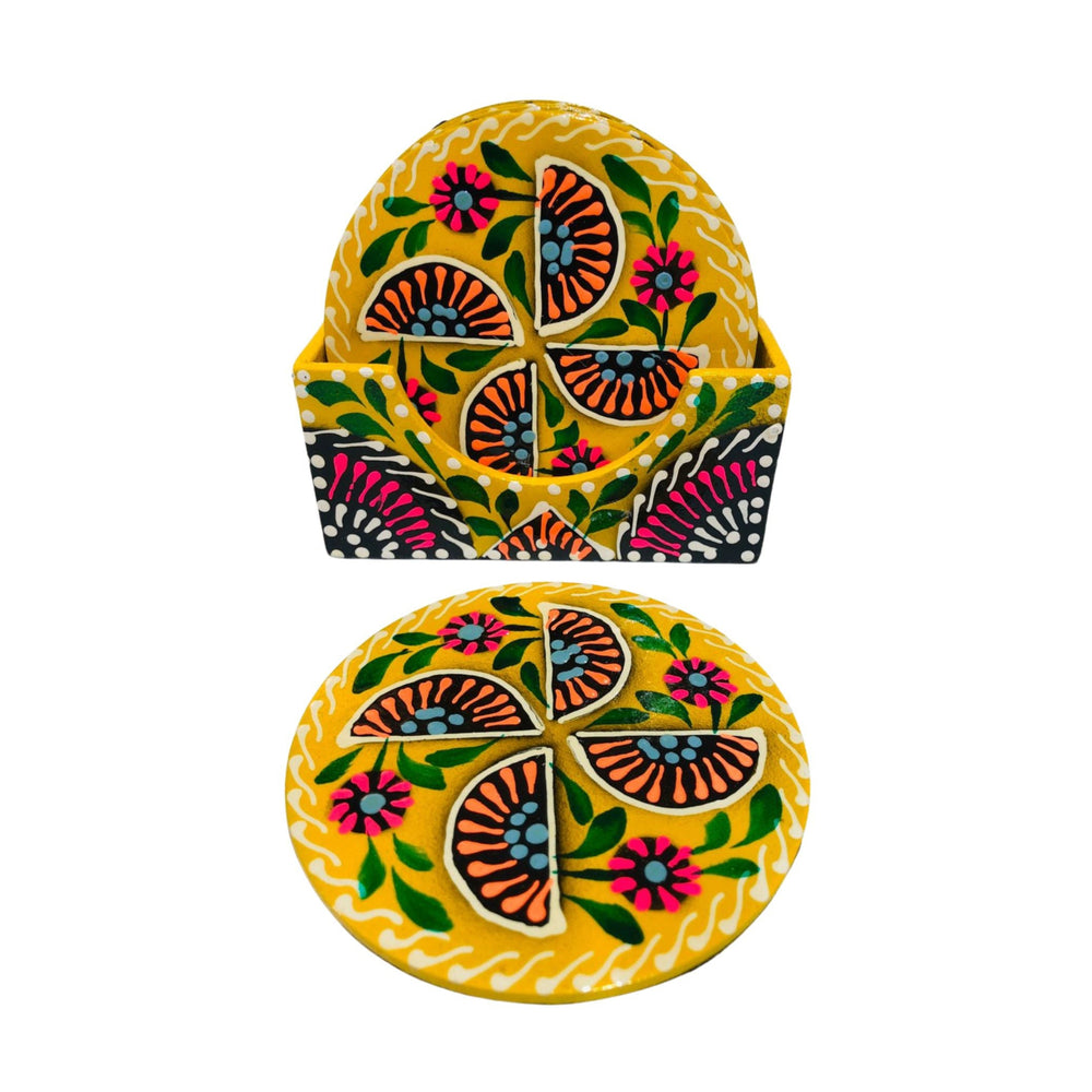 Truck Art Design Yellow Coaster